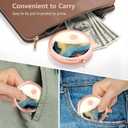 2 x Nipichsha Compact Mirror, Pocket Travel Makeup Mirror, 2 - Sided 2X / 1X Magnification, Small Folding Portable Handheld, 2.75 in Rose Gold, Watercolor Sunrise