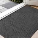 Color&Geometry Front Door Mat Indoor 17"x29", Rugs for Entryway, Non Slip Washable Low-Profile Inside, Entry Mat Entry Rug Door Mat Indoor Entrance, Grey (Rolled-up NO Creases)