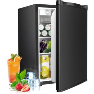 2.56 Cu.ft Compact Refrigerator with Reversible Single Door, BLACK