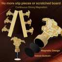 Horse Race Board Game, Magnetic Horse Racing Game with 100 Chips, 12 Magnet Wooden Horses, 2 D12 & 2 Cards, Thickened Solid Wood Horse Game Set Luxury Board Games for Family Nights Party Gifts