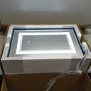 TETOTE Black Lighted Medicine Cabinet with Tempered Glass Mirror 16 x 24 Black Metal Led Recessed Medicine Cabinet for Bathroom with Lights and Storage, 3 Color Dimming, Anti-Fog, 2 Outlets