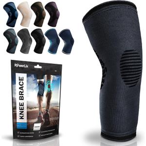 POWERLIX Compression Knee Sleeve for Women & Men, Medical Knee Brace for Arthritis & Knee Pain Relief, Meniscus Tear & Injury Recovery, Knee Support & Protection for Working Out, Running & All Sports