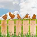 5PCS Rusty Metal Birds Decoration Bird Silhouette Statues Rusty Metal Yard Art Rustic Garden Outdoor Decor C