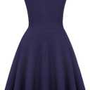 OWIN Women's Vintage Floral Lace Flared A-Line Swing Casual Party Cocktail Dresses Sleeveless L