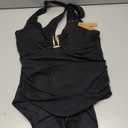 SHAPELLX Tummy Control Swimsuits One Piece V Neck Slimming Bathing Suit for Women Cutout Ruched Shapewear Swimwear (Medium, Black)