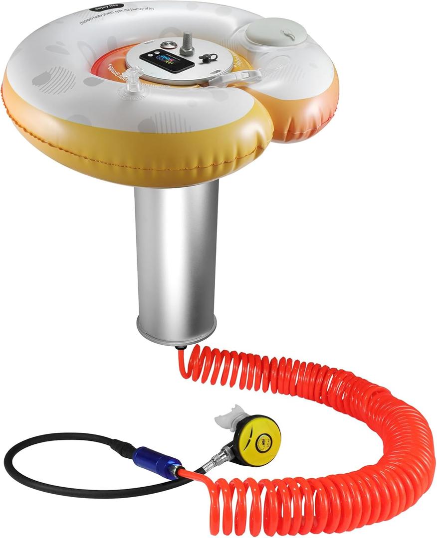 Scuba Diving Ventilator System, Portable Lungs Tankless Underwater Breathing Device with 50FT Long Tube, High-Flow Rechargeable Air Compressor for Snorkeling, Recreational Diving & Fishing