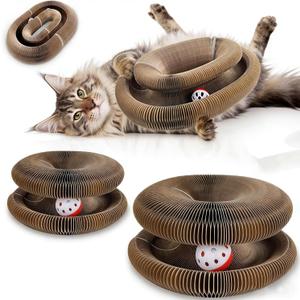 Cat Scratching Board, Magic Organ Thickened Cat Toy, Scratch-Resistant and Abrasion-Resistant, Kitty curlz Foldable Accordion Cats Toy (2 Pcs)