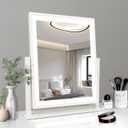 Beelux Vanity Mirror with Lights,15.3" Makeup Mirror with Light Smart Touch Control Dimmable 3 Modes Lighted LED Mirror 360Rotation White for Christmas Birthday Thanksgiving Mother's Day