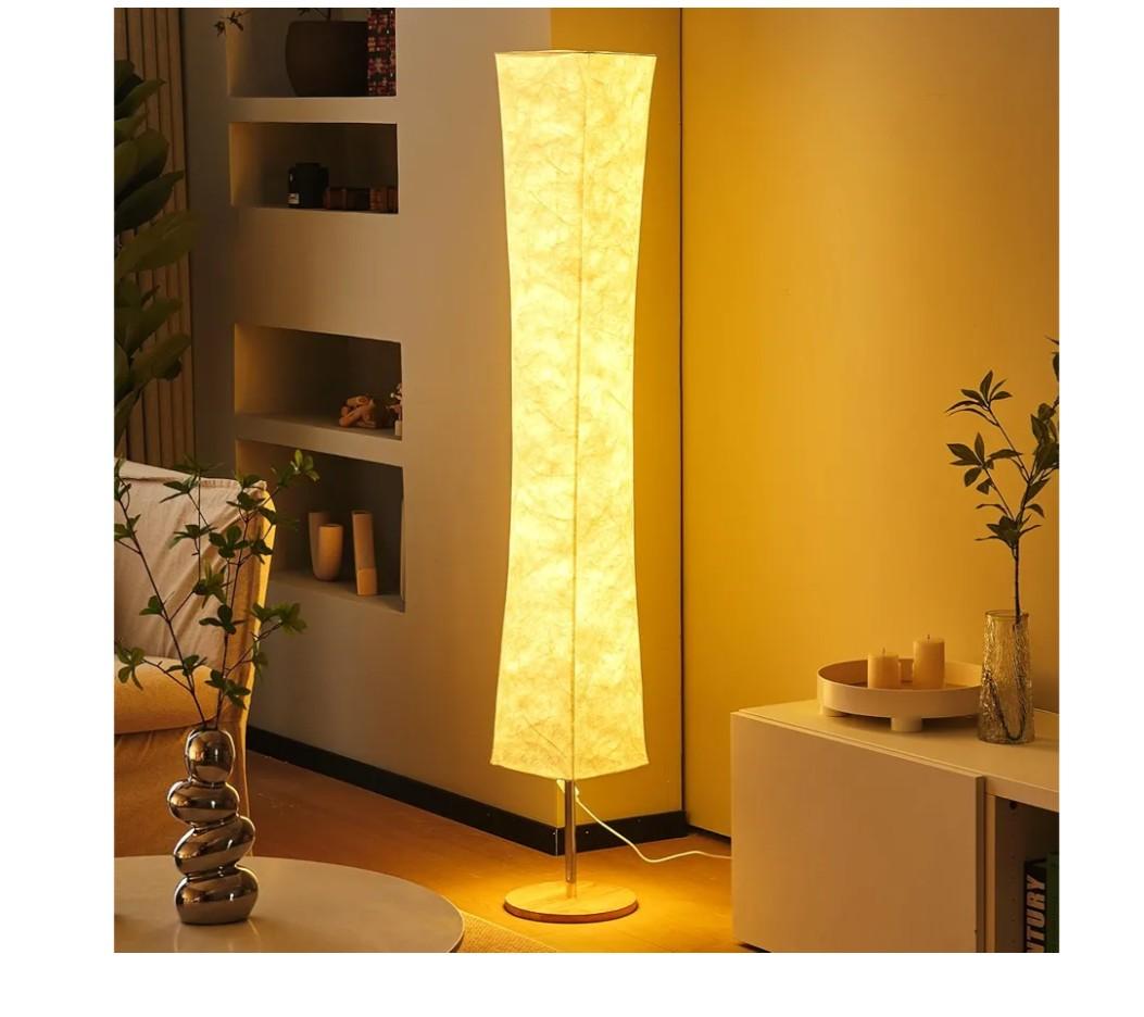 Soft Light Floor Lamp, 58 inch Simple Design Morden 3 Color Lighting Remote Control LED lamp with Tyvek Fabric Shade,Brightness Adjustable for Living Room Bedroom Game Room