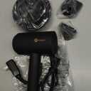 slopehill Professional Ionic Hair Dryer, Powerful 1800W Fast Drying Low Noise Blow Dryer with 2 Concentrator Nozzle 1 Diffuser Attachments for Home Salon Travel (Black)