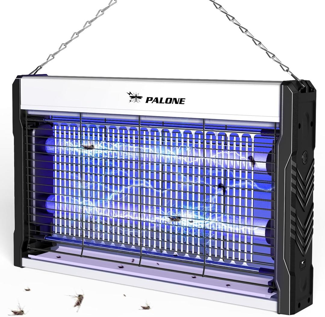 PALONE Electric Bug Zapper 3200V Mosquito Zapper Killer Indoor Insect Killer with Hanging Chain Mosquito Trap with Removable Collection Tray USB Electric Bug Zapper Outdoor for Home Office (16 in)