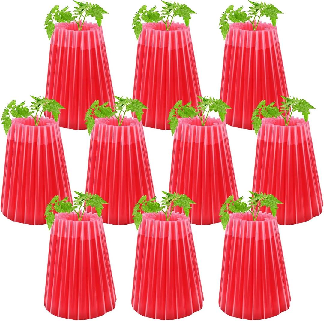 MJZ 10 Pack Walls of Water Plant Protectors, 18.3 x 18.3 Inch Reusable Wall of Water for Tomato Plants, Early Season Insulated Plant Protector Freeze Protection, Plant Covers for Winter Cold Weather