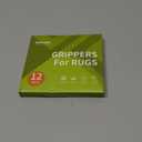 Rabenda 12 Pcs Rug Tape, Non Slip Rug Pads Grippers for Hardwood Floors and Tiles, Reusable Carpet Tape for Area Rugs, Double-Sided Adhesive Rug Stickers Keep Corners Flat (Black)