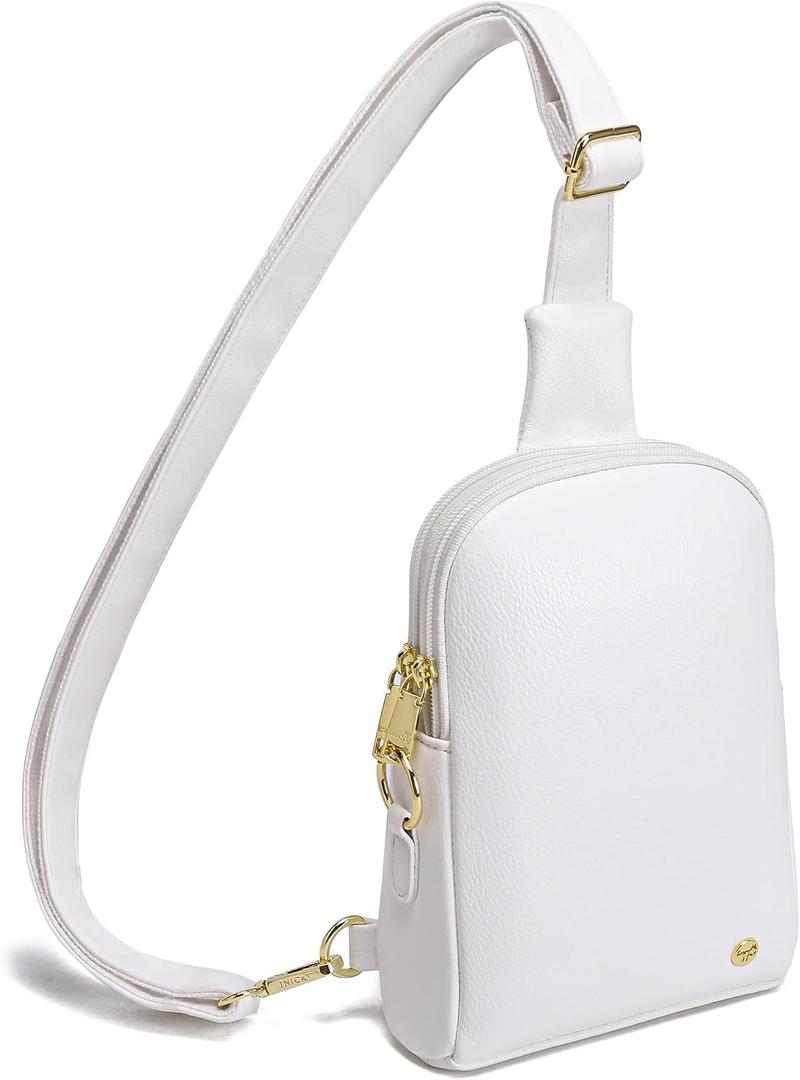 INICAT Women's Small Sling Bag, Lightweight Everyday Vegan Leather Crossbody Purse for Daily Essentials and Travel Light