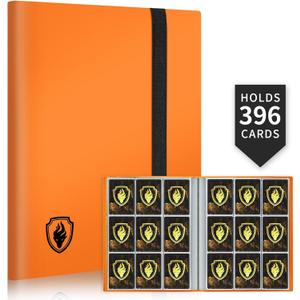 Card Binder 9 Pocket, Fabmaker 396 Pockets Trading Card Binder, Premium Collector Card Album for Standard Cards, Side Loading Card Collection Folder for MTG, TCG, Game Cards, Sport Cards, Orange