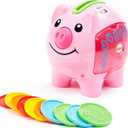 Fisher-Price Baby & Toddler Toy Laugh & Learn Smart Stages Piggy Bank with Educational Songs & Phrases for Infants Ages 6+ Months