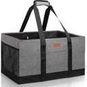 MHOMER Reusable Grocery Bags Extra Waterproof Large Utility Tote Bag with Carrying Handles Foldable Shopping Bags for Storage Space Saving Reinforced Bottom Durable Oxford Fabric Grey