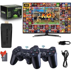 2025 Upgrade Retro Game Console Stick, Wireless Retro Gaming Console, 21.700+ Nostalgia Retro Video Games, Plug & Play TV Game Stick 4K HDMI, Gifts Birthday for Adults