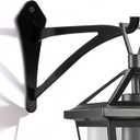 2 Piece 8-Inch Outdoor Decorative Iron Lantern Hooks for Wall Hanging Hummingbird Feeder Windchime Plant Hanger, Black