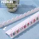 DoubleFill Set of 4 Scalloped Mahjong Tile Racks Set with Magnetic Pushers, 17.7 Inch Acrylic Mahjong Racks for Tiles Holders Acrylic Mah Jong Accessories, Fits All Tile Sets