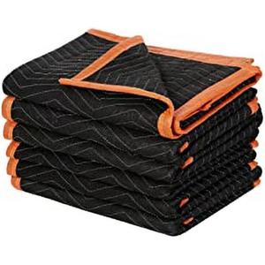 4 Pack Large Moving Blankets 80 * 72in Heavy Duty Packing Blankets for Furniture Moving Shipping Wrapping Quilted Furniture Pads for Moving, Padded Mover Blankets