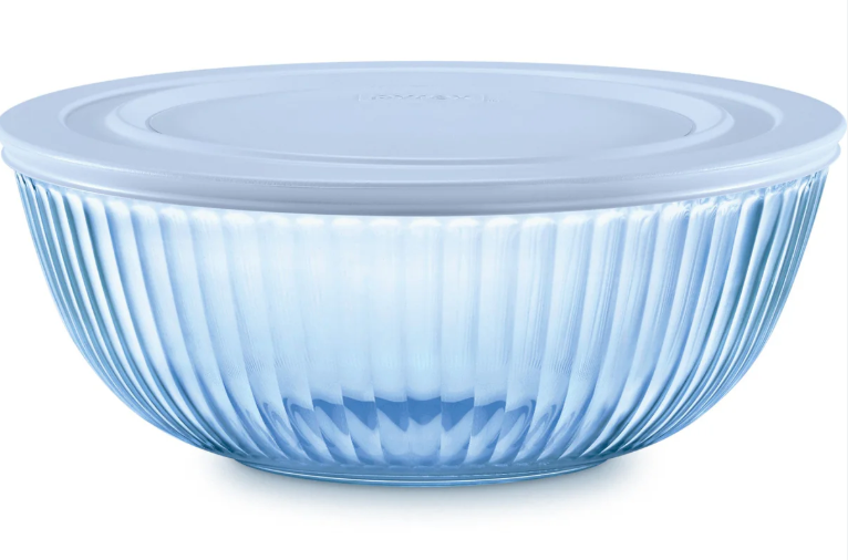PYREX SS TINT 4.5 QT BOWL W/LID BLUE