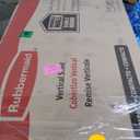 Rubbermaid Compact Vertical Resin Storage Shed With Floor (2 x 2.5 Ft), Weather Resistant, Beige/Brown, Organization for Home/Backyard/Garden Tools/Porch/Patio Cushions/Pool Chemicals/Toys