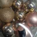 AMS 2.36''/60mm 24ct Christmas Balls Tree Pendants Shatterproof Ornaments Seasonal Decorations for Tree Decor,Holiday,Xmas(Champagne)