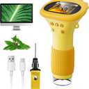 Microscope for Kids, SKYBASIC 2" IPS Screen 1000X Handheld Digital Microscopes HD Pocket Portable Mini USB Microscope Camera, PC Compatible, Science Edu Fun Birthday Gifts Toys for Children Students (Orange)