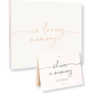 Lamare Funeral Guest Book for Memorial Service  Elegant Celebration of Life Guest Book and in Loving Memory Guest Book - Condolences Book for Funeral (Cream)