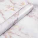 Livelynine 24 x197 Inch White Gold Marble Contact Paper Peel and Stick Countertops Waterproof Self Adhesive Wallpaper for Kitchen Renter Friendly Counter top Covers Desk Vinyl Wrap Table Top Bathroom