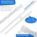 3 PCS Spring Tension Curtain Rod Adjustable Length 41-74 Inches, No Drilling, Tension Rod Suitable for Windows, Bathroom, Cabinets, Wardrobes White) (white)