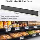 Fainne 25 Pcs Shelf Label Strips 1.25''H x 48" L Self Adhesive Shelf Label Holder Gondola Price Tag Stick on Plastic Clear Ticket Channel for Metal Wood Plastic Rack(Black)