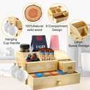 Coffee Station Organizer - Farmhouse Wood Kcup Holder for Counter, Countertop Snack Organizer with Hanging Handles, Suitable for Snacks, Coffee Capsules, Syrups and Various AccessoriesWood