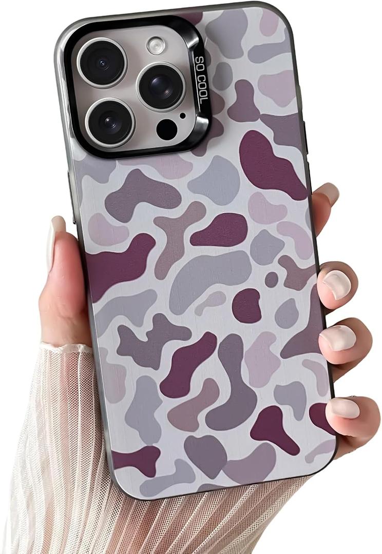 Skyseaco for iPhone 14 Pro Max Case, Cool Camo Pattern Phone Case Vintage Camouflage Shockproof Protective Cover for Women Girls Men Boys Teens, Black