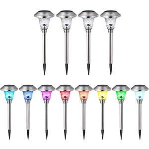 BEAU JARDIN 8 Pack Solar Pathway Lights Waterproof,Landscape Path Lights and 4 Pack Solar Pathway Lights Waterproof