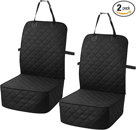 Pack Dog Car Seat Cover, Waterproof 600D Oxford Pet Car Front Seat Protector with Side Flaps, Nonslip ScratchProof Captain Chair Seats Cover for Cars Trucks SUVs, Standard Size