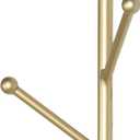 MyGift 8 Hook Wall Mounted Modern Gold Tone Metal Hat and Coat Hanger Tree, Decorative Entryway Vertical Hanging Garment Rack with Branch Style Hooks for Umbrellas Scarves Purses