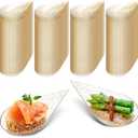 Tessco 200 Pcs 4" Tear Drop Appetizer Spoons Mini Appetizer Plates Reusable Tasting Spoons Plates Catering Supplies Disposable for Serving Small Desserts Cakes Bowls(Clear with Gold Glitter)
