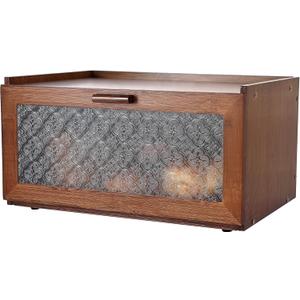Vintage Bread Box for Kitchen Countertop - Retro Brown Bread Storage Box Breadbox