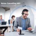 Bluetooth Wireless Headset with Mic for Work, Bluetooth 5.2, Advanced Noise Reduction Microphone, Clear Calls - Comfortable On-Ear Headphones, Applicable to PC, Laptop, Phone, Android, Zoom, Office