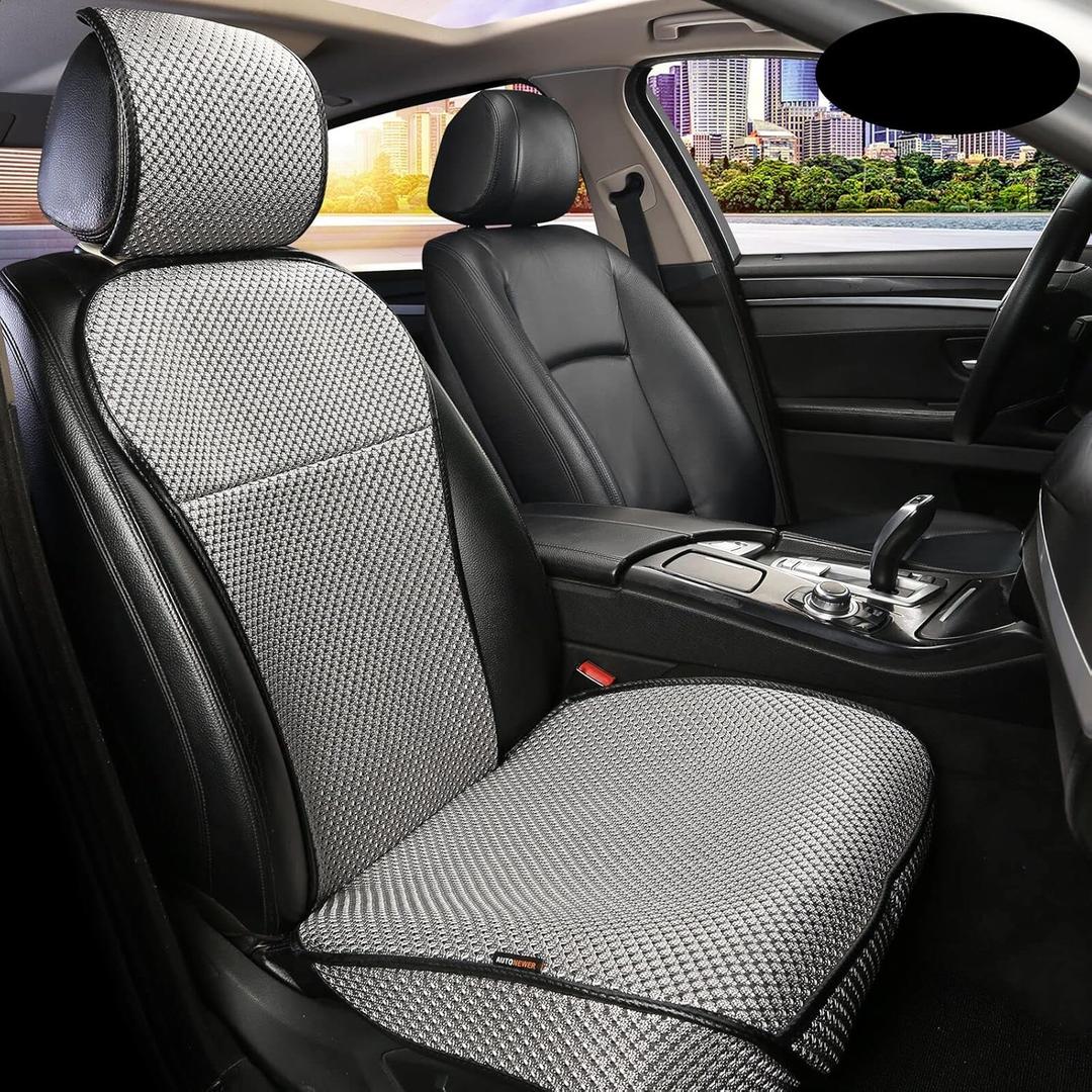 Auto Newer Luxury Breathable Car Seat Cover Fit Four Seasons, Universal Front of Car Seat Cushions, Bottom Seat Covers of Full Wrapped Edge,Universal Fit for 95% Cars,SUV,Pickup,Van(Grey1PCS)