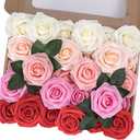 MACTING Artificial Rose Flowers 30PCS Fake Flowers with Stem Real Touch Soft Foam Rose for Valentines Day Gifts Wedding Bouquet Baby Shower Table Centerpieces Spring Decorations,Gradual Red Series