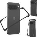 for Pixel 10/10 Pro Bumper Case Compatible with Pixelsnap & MagSafe, Metal Frameless Fast Heat Dissipation, 4 Corner Shockproof Protection Ultra slim Phone Cover Case for Pixel 10/10 Pro(Black)