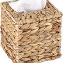 Sumnacon Tissue Box Cover Water Hyacinth Tissue Box Sqaure Tissue Holder Woven Tissue Cover Wicker Cube Tissue Box Holder for Bathroom Toilet Table Desk Home Office Car