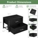 BOLUO Stackable Storage Drawers Closet Organizers and Storage Fabric 2 Drawer Dresser for Bedroom Set of 2 Black Modern