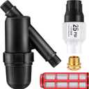 Drip Irrigation Pressure Regulator and Filter, 25 PSI Water Backflow Preventer for 3/4'' Garden/Faucet Hose Thread and Drip Irrigation Inline Y Filter, 3/4" x 3/4" FHT Hose Thread Connections