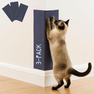 Cat Scratch Mat (3 Pack), 23.6 x 11.8 Cat Wall Corner Scratcher, Versatile Self-Adhesive Replacement Easy Use for Cat Trees Wall Furniture, Scratching Posts, and Couch Protection (Blue)