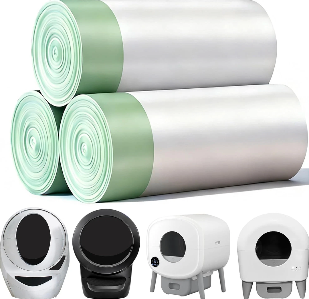 45 Count Waste Drawer Liners Bags Compatible with Litter Box Robot 4/5/3, Thick Self-cleaning Cat Litter Box Liners refill with Drawstring Heavy Duty 10-12 Gallons of Capacity