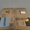 LEDIARY Caged Low Profile Ceiling Fans with Lights and Remote, Rustic Square Flush Mount Ceiling Fan, 6 Speed and Reversible, Small Farmhouse Bladeless Ceiling Fan for Bedroom, Kitchen, Dining Room (Wood Grain)